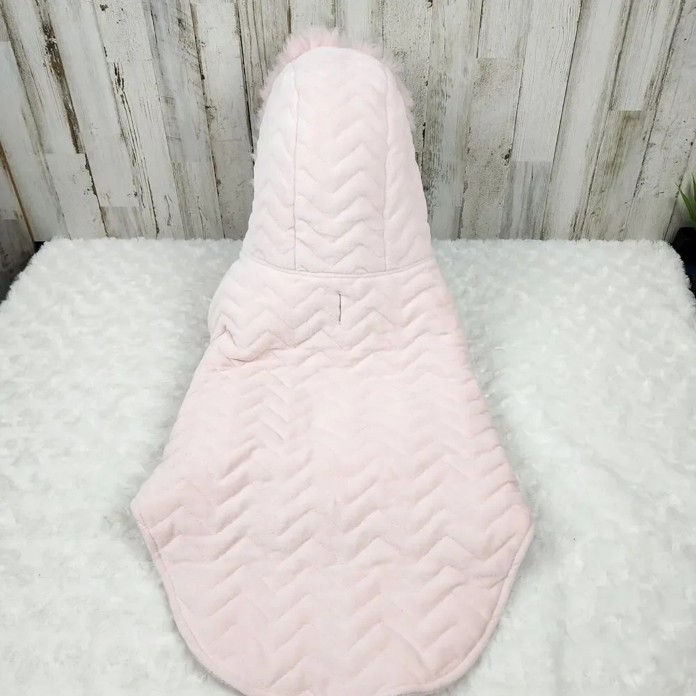 Top Paw Pink Fur Velcro Dog Coat Size Large